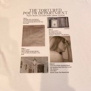 Bella Canvas White Short Sleeve Tee with Literary Print